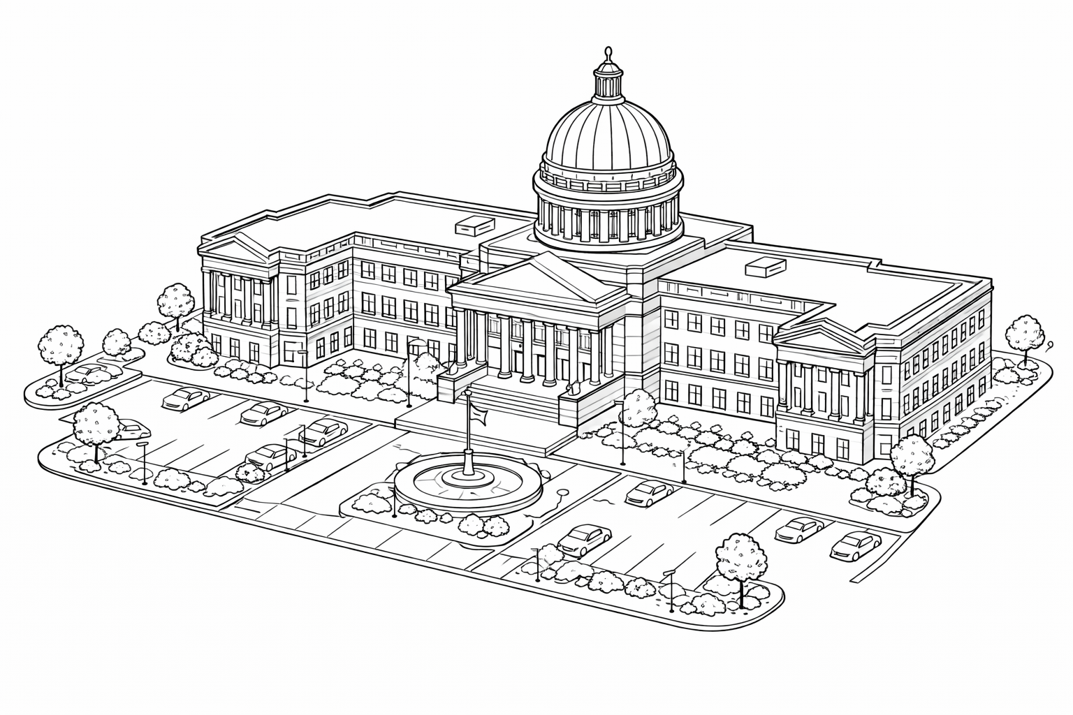 Government Building Wireframe